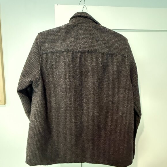 FORÉT Ivy Wool Navy Check Shirt (Small) - Picture 3 of 3